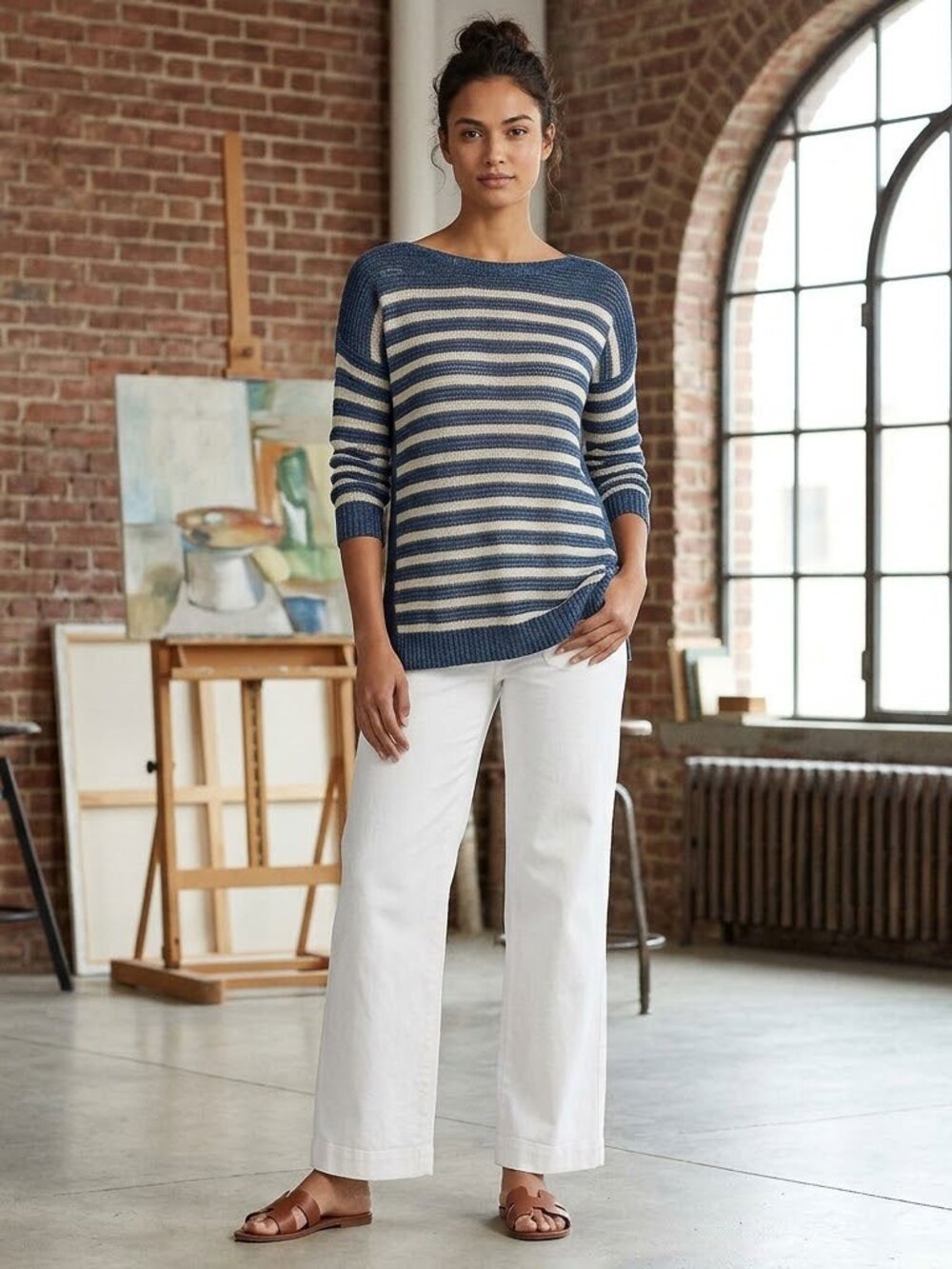 Polo Ralph Lauren Striped Linen Boat Neck sweater